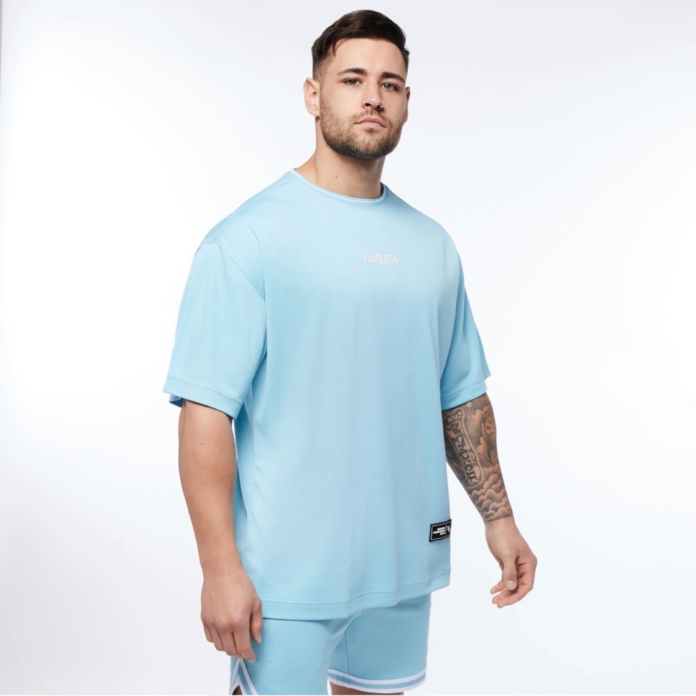 VANQUISH THROWBACK BLUE OVERSIZED T SHIRT